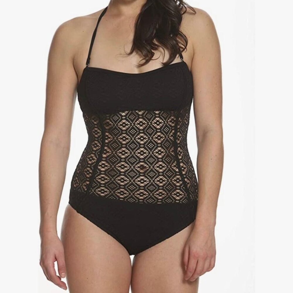 Sun & Sea Women's One-Piece Swimsuits Black Lace Black